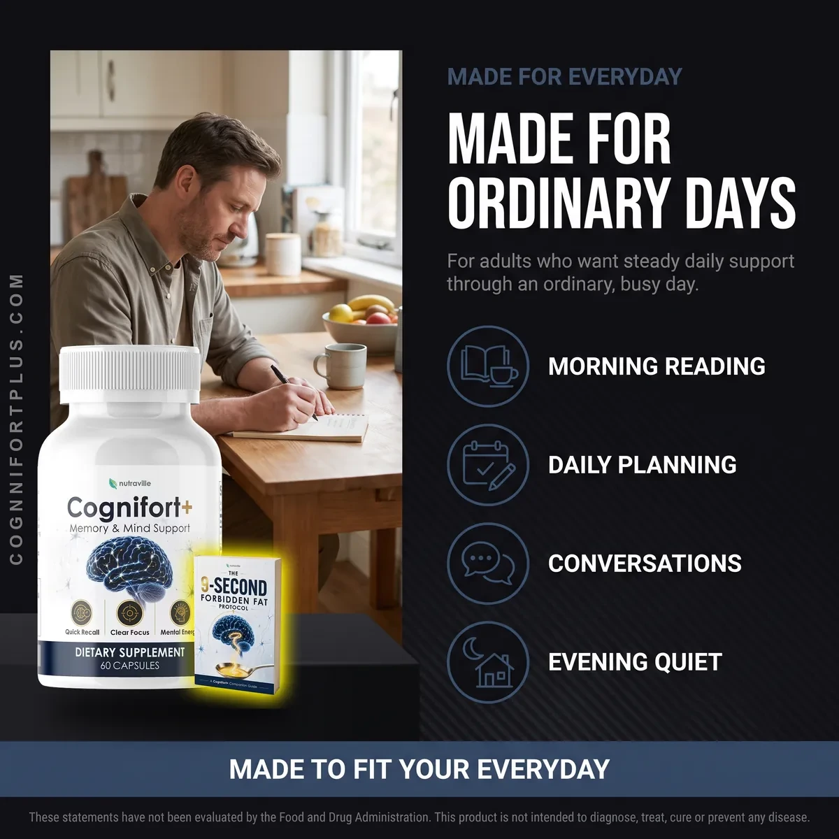 Cognifort Plus is made for ordinary days: reading, planning, conversations and quiet evenings